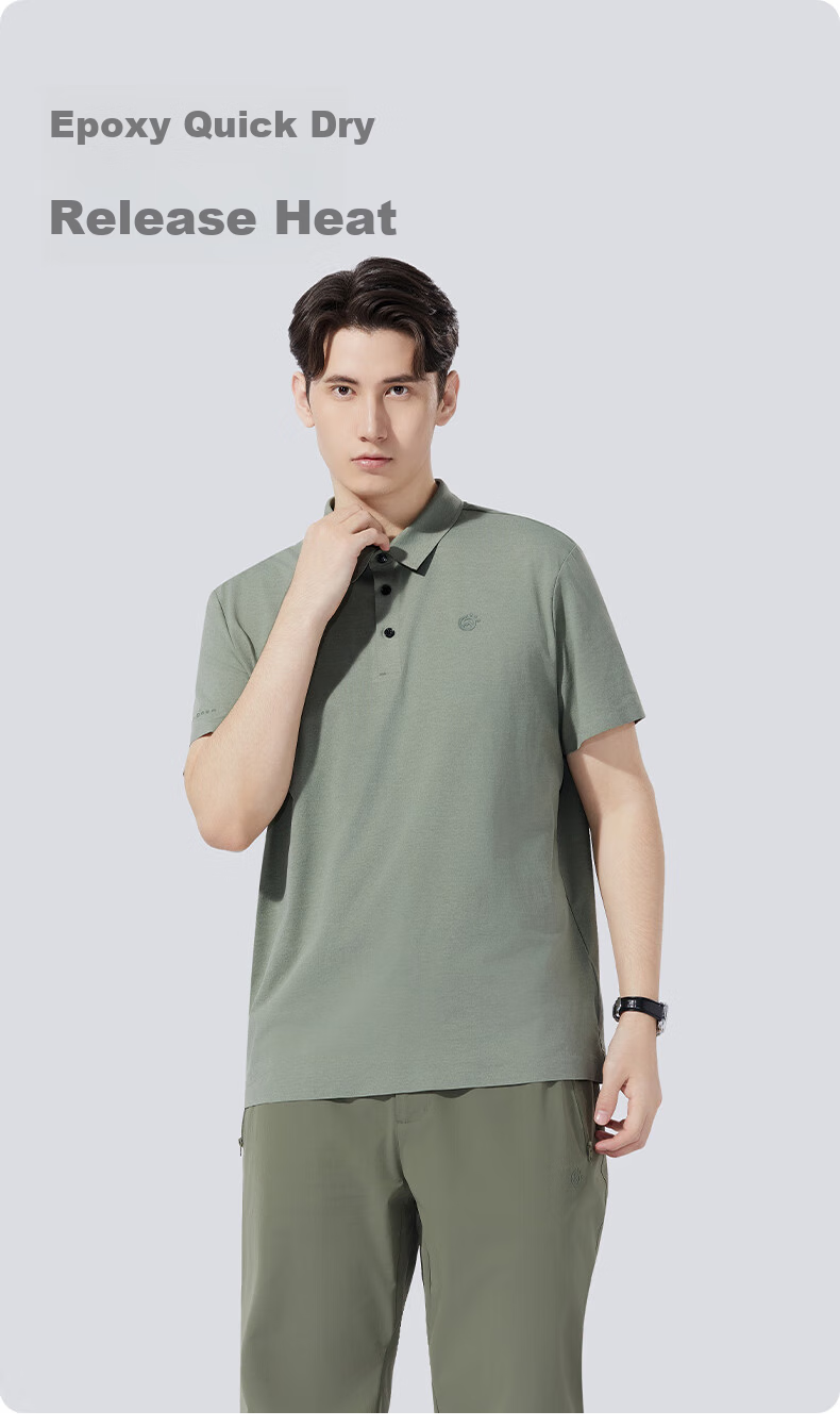 TECTOP Outdoor Short-Sleeve Polo Shirt for Men, Breathable Sports Undershirt, Casual T-Shirt 2422175TX Men's Classic Black M 1