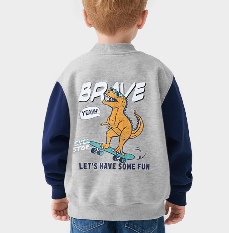 Badibadi Autumn Winter Newborn Baby Boys American Baseball Jacket Casual Sports Top Skateboard Dinosaur 100 8