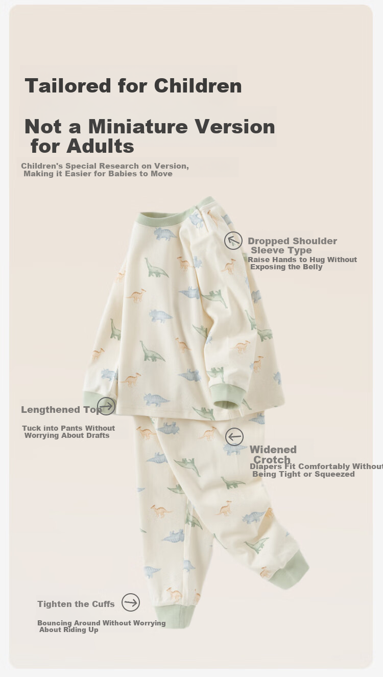 DAVE & BELLA Children's Underwear Set Autumn Wear Boys' Antibacterial Anti-Mite Home Wear Two-Piece Set Undershirt 4