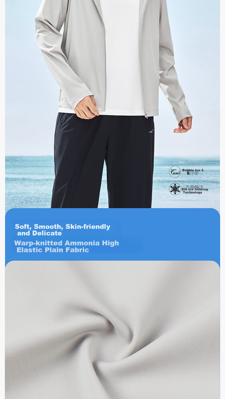 ERKE Sun Protection Jacket for Men, Summer Hooded Lightweight Ice-Cool Coat, UPF100+, Sports Running Windbreaker 9
