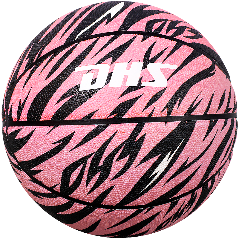 DHS No.7 Adult Indoor Outdoor PU Basketball Wear-Resistant Tiger Stripe Stealth Model FB7-004Q