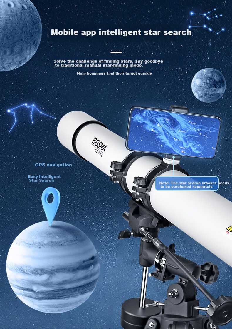 BOSMA Tianchen 90DX Evolution Edition Astronomical Telescope, Professional High-Magnification High-Definition Large-Aperture Telescope for Children's Science Education And Stargazing Beginners 6