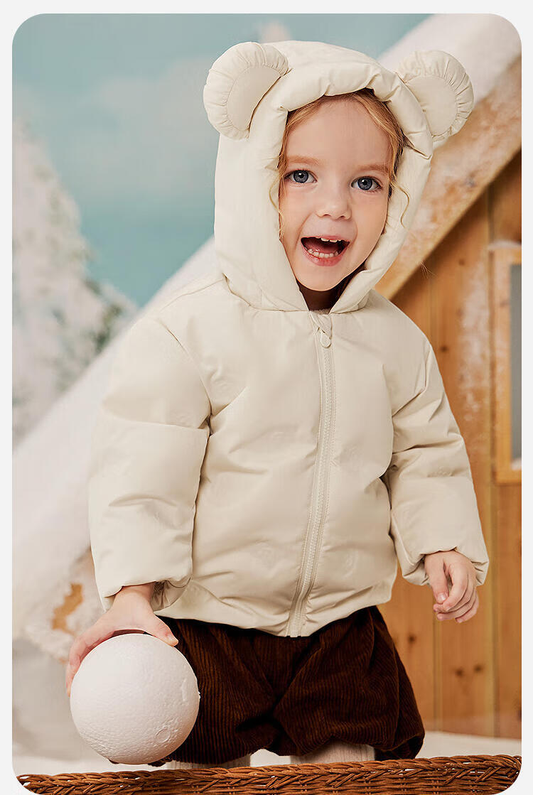 Minibala Kids Boys Girls Cute Hooded Lightweight Down Jacket Baby Coat 2025 Winter 2