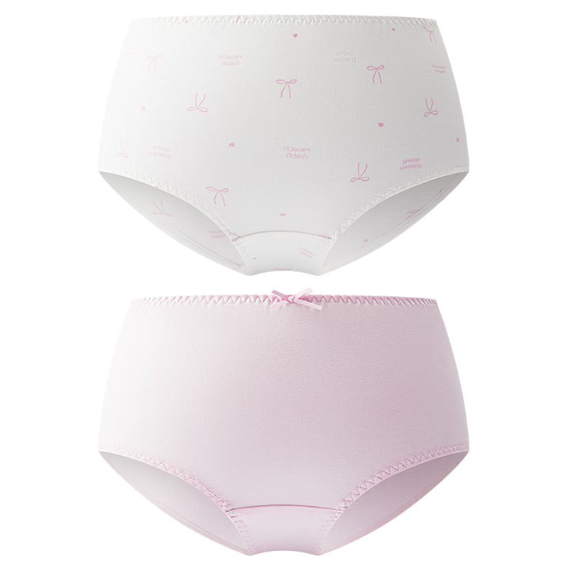 AIMER KIDS Girls' Boxer Briefs 2-Pack Antibacterial Modal Underwear Pink Bow 140cm