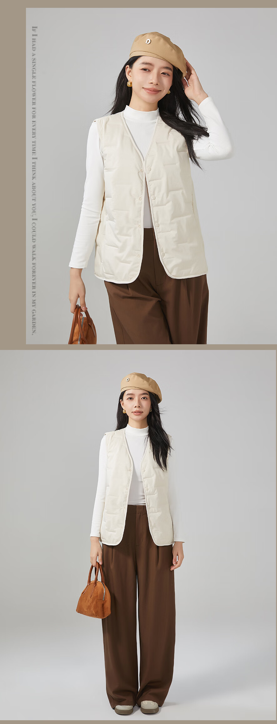 SNOWFLYING Women's Wool Filled Vest Autumn Winter Warm Lightweight Outerwear Layered Sleeveless Jacket 10