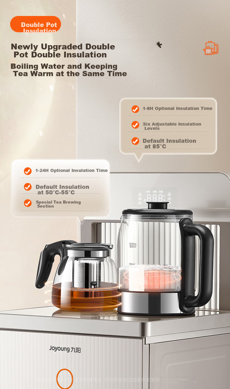 Joyoung Tea Bar Machine, Living Room Home High-End Standing Water Dispenser, Fully Automatic Bottom-Filling Kettle, Multifunctional Remote-Controlled Integrated Cabinet with Bottom Water Tank, Smart Electric Kettle, JCM82 12