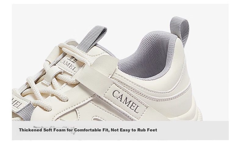 CAMEL Women's Dad Sneakers Comfortable Sporty Style Height Increasing Thick Sole Casual Shoes L25A283126 Black Size 35 15