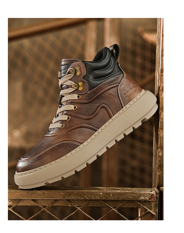 Bull Family Martin Boots Men Autumn Winter British Style High-top Work Shoes Vintage Durable Leather Outdoor Hiking Boots for Men 20