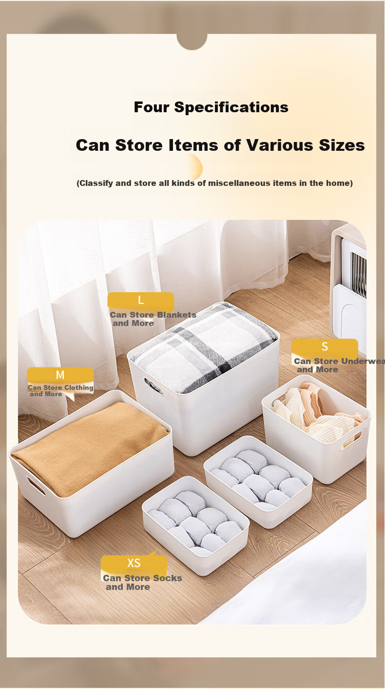 JEKO&JEKO Desktop Storage Box, Kitchen Toy Organizer, Office Wardrobe Storage, Bathroom Organizer Basket, Shallow Large Size without Lid 5