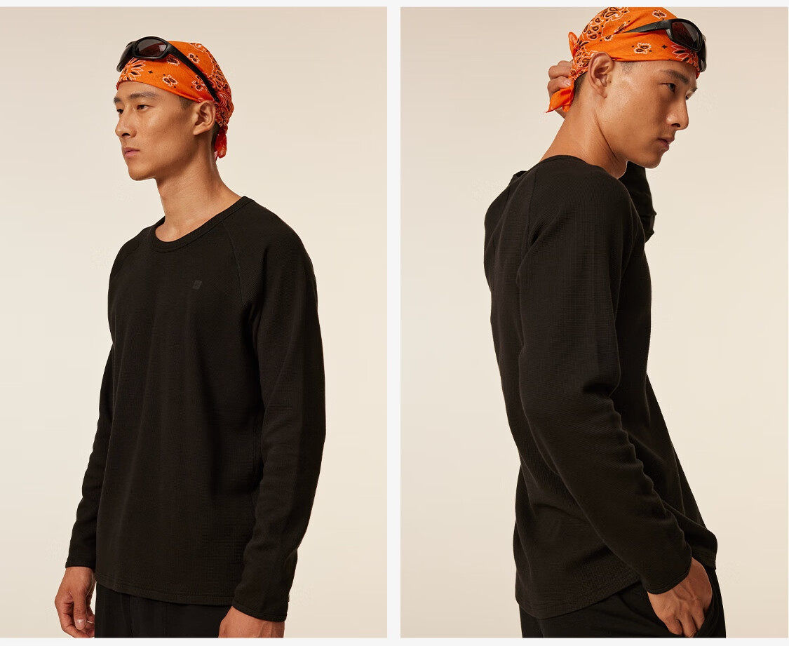 Keep Men's Sports T-Shirt Autumn Winter Fitness Waffle Breathable Anti-Pilling Textured Running T-Shirt K100 Roaming Home 8693 16