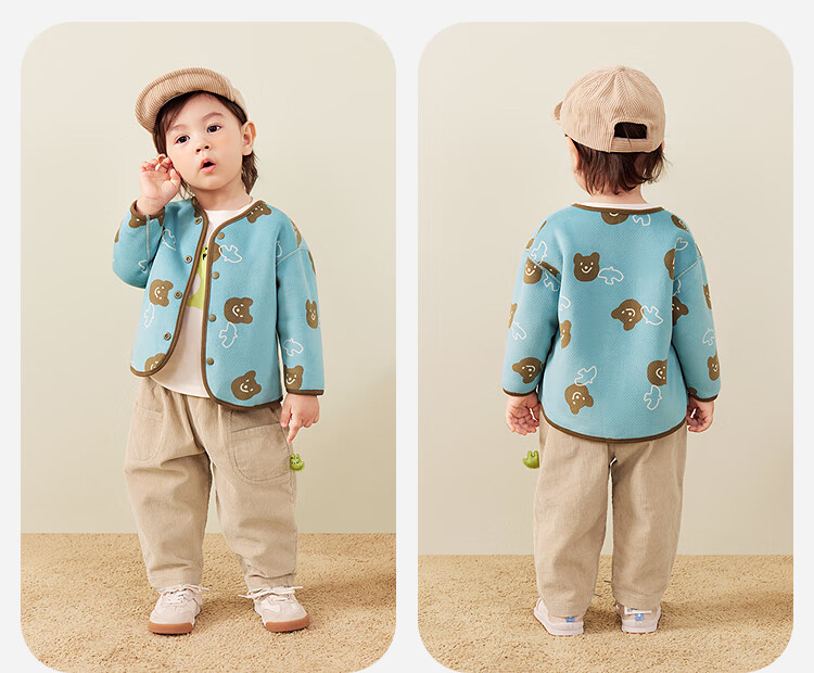 Minibala Unisex Baby Lamb Wool Thickened Coat 2025 Autumn Winter [Reversible] 5