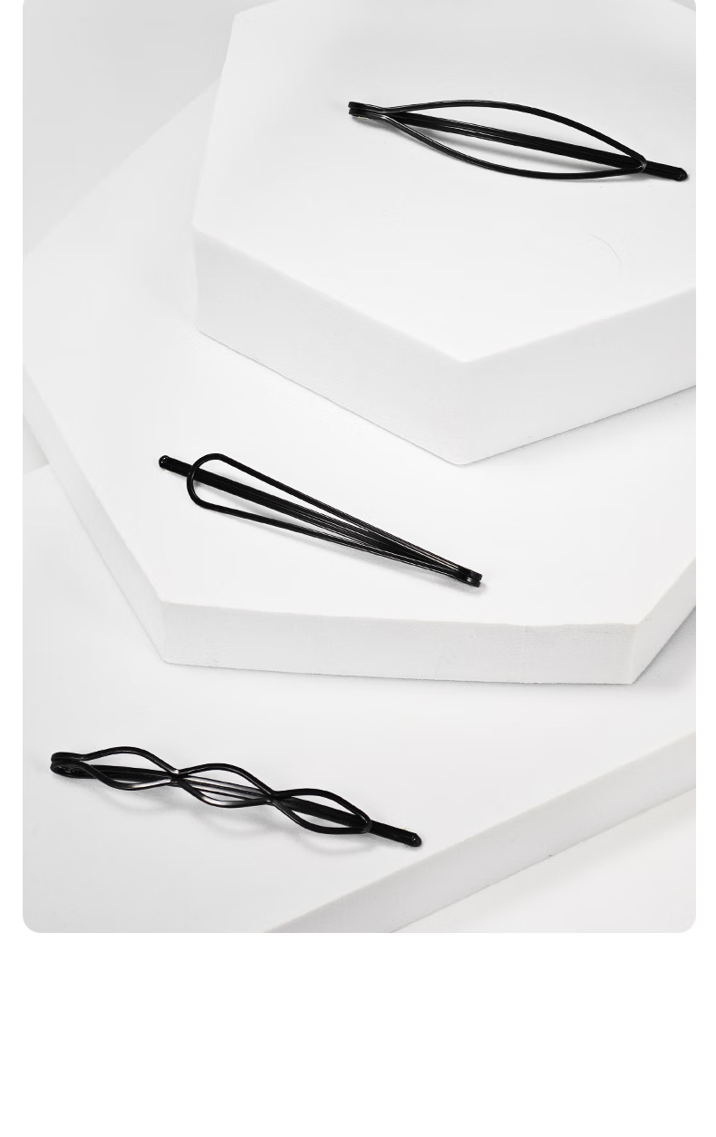 M2KA Invisible Side Hair Clips for Women, Bangs Hairpins, Hair Accessories for Back of Head, Minimalist Hair Clips, Black, 4 Pieces 5