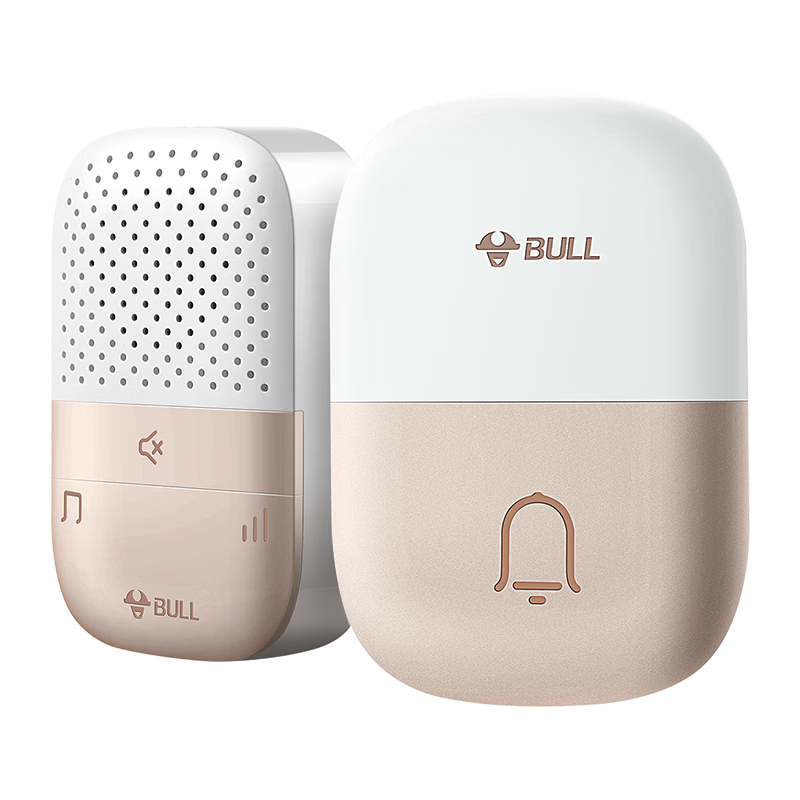 BULL Passive Wireless Doorbell Switch, Remote Home Doorbell with Music, Switch Panel, One-To Combination GWM03D