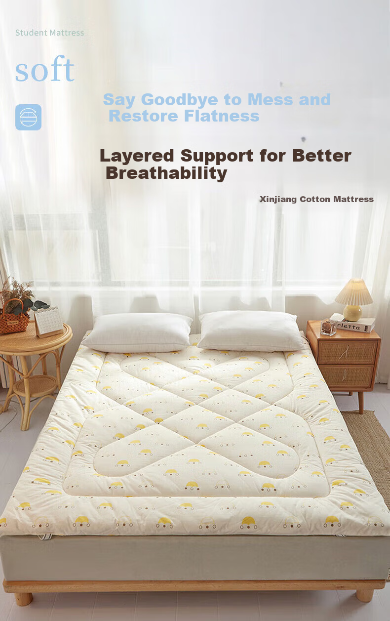 MiiOW Xinjiang Cotton Mattress Pad, Bedding, Home Use Mattress Cover, Student Dormitory, 180x200cm, 6 Ji 1