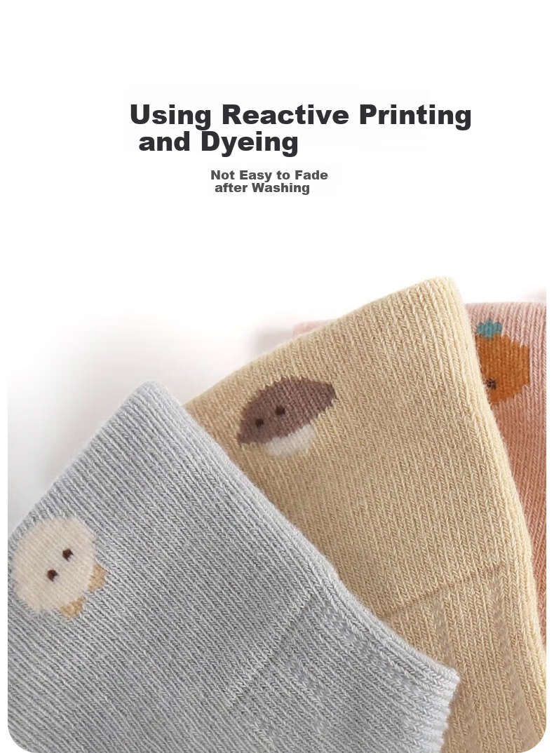 Aibaoshi Baby Socks, Spring And Autumn Newborn Socks, Mid-Calf Cotton Socks for Infants, Children's Socks And Foot Covers, 4 Pairs, Size S, S398 1