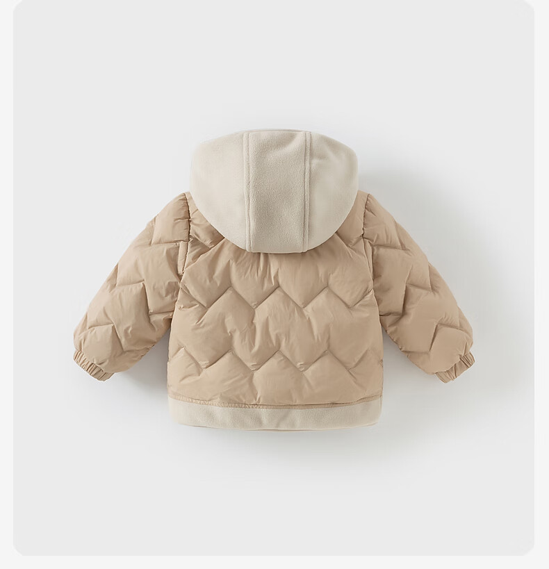 DAVE & BELLA Boys' Patchwork Down Jacket Casual Children's Hooded Coat Winter New Toddler Baby Top 4