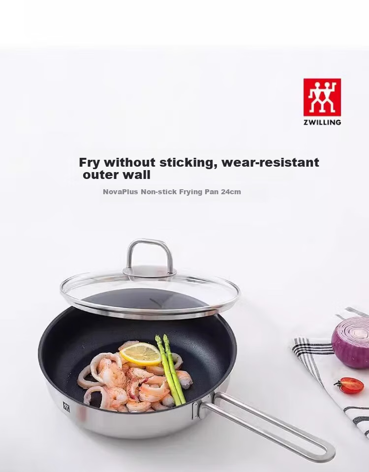 ZWILLING Flagship Kitchenware Set: Iron Wok, Non-Stick Pan, Frying Pan, Soup Pot, Steamer, Enamel Pot, Upgraded SILVER Silver-Luster Iron Wok Family Set of 6 Pieces 8