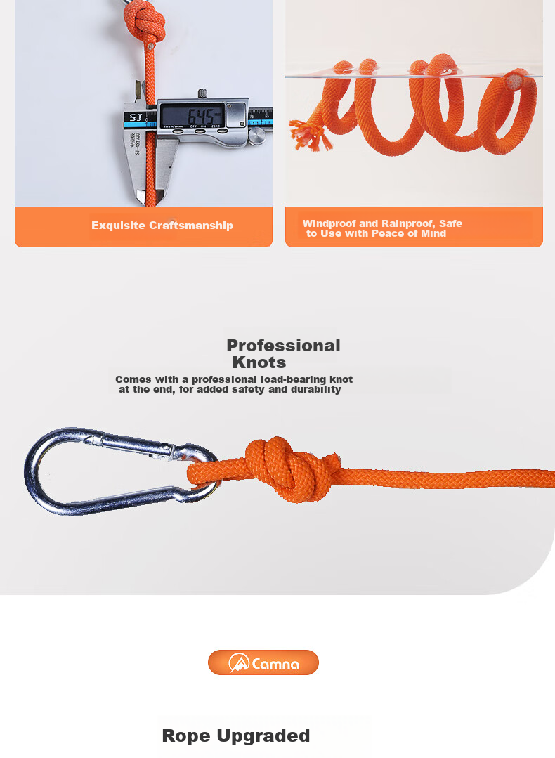 Kanle Outdoor Thickened Clothesline, Outdoor Quilt Drying Tool, Non-Slip Windproof Travel Car Roof Hanging Clothes Rope 9