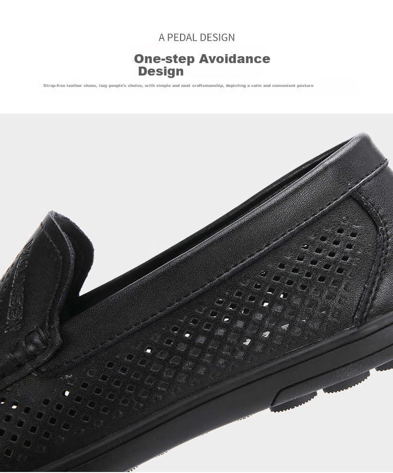 MULINSEN Men's Shoes, Business Casual, Hollow Breathable Slip-On Soft Sole Driving Loafers, Perforated Dad Shoes, L222003 7