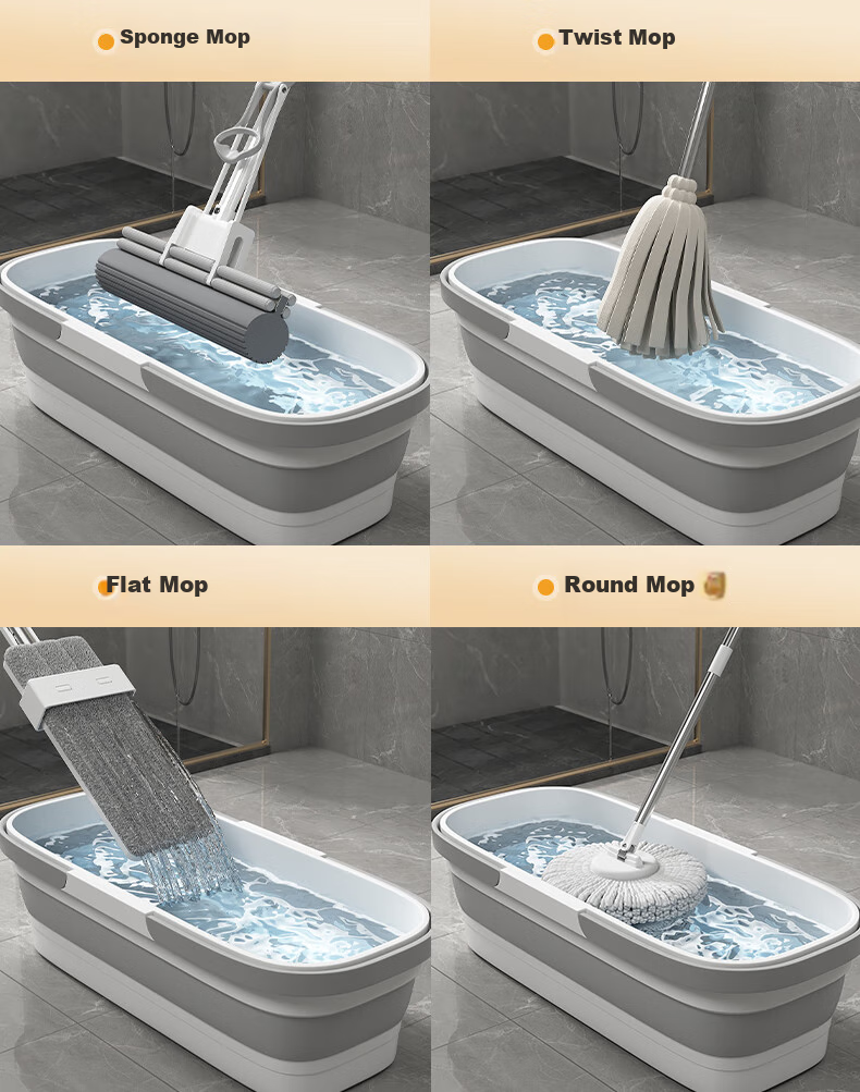 Dongfangliangjie Mop, Household All-In No-Hand Flat Mop with Scraper Bucket, Aluminum Alloy Plate, Enlarged to 50cm, Floor Cleaning Wonder Tool 3