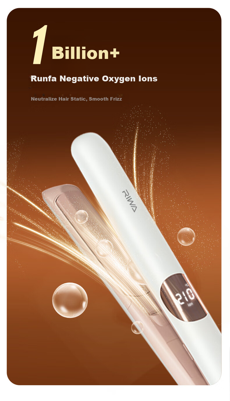 RIWA Straightening Iron, Negative Ion Hair Straightener, Curling Iron, Dual-Use for Straightening And Curling, Bangs, Birthday Gift for Girlfriend, RB-8351 4