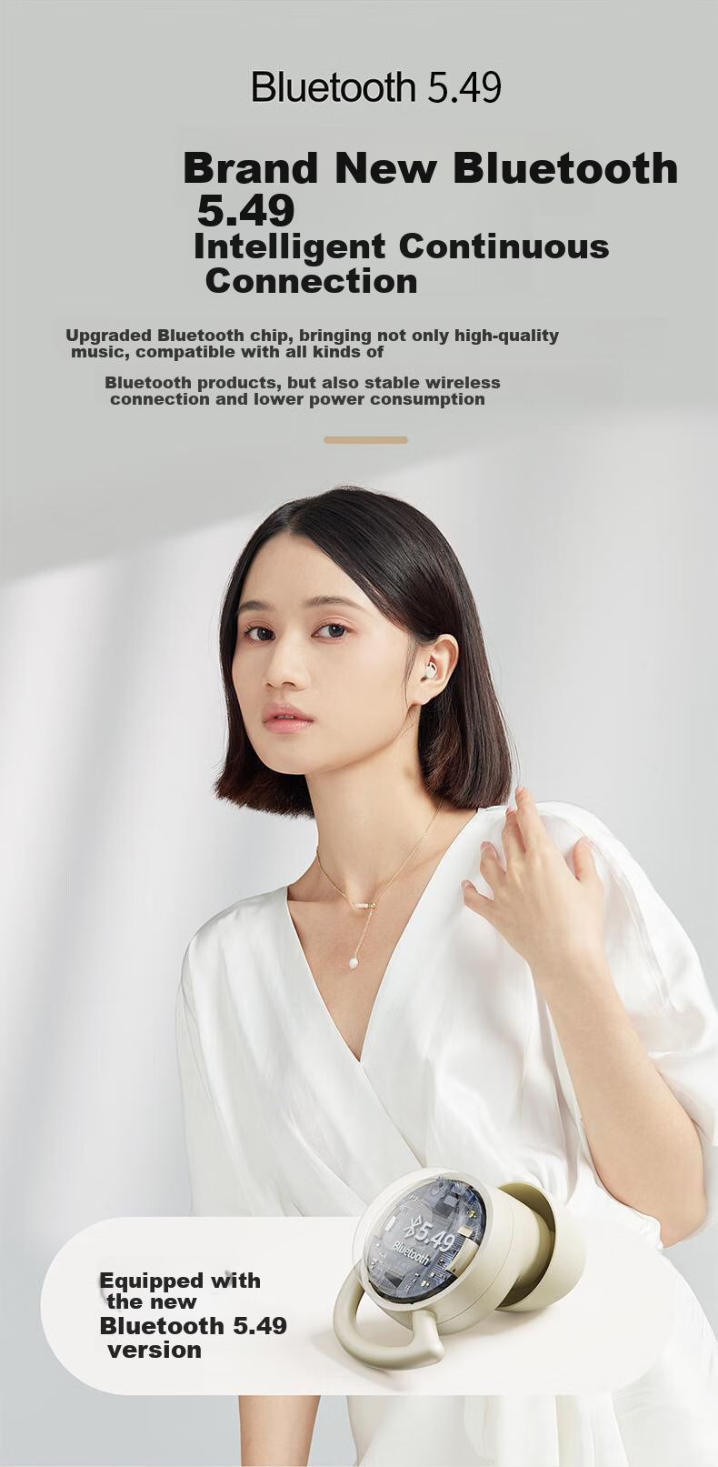 EARISE 2025 New Sleep Wireless Bluetooth Earphones, Compact Mini In-Ear High-Quality Noise-Cancelling Calling Ultra-Long Battery Life Side Sleeping No Ear Pressure, Skin Color, Bluetooth Headphones 8