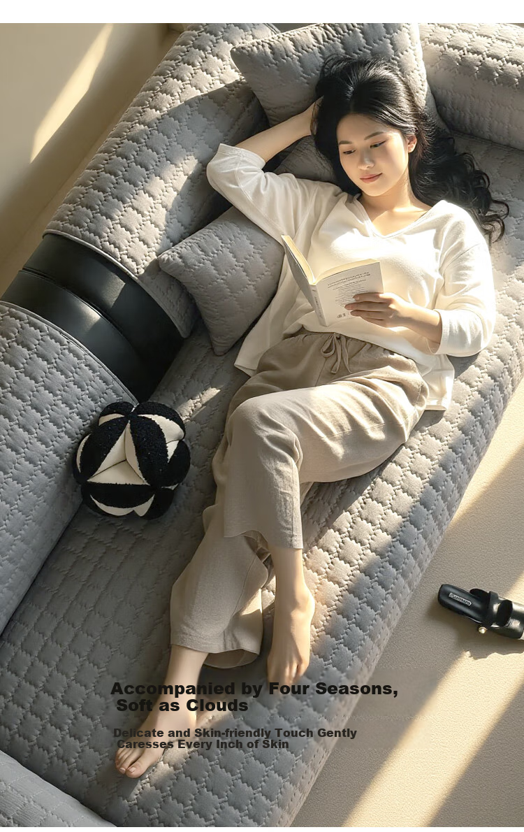 JD Original Cloud-Feel Brushed Sofa Cushion, Autumn And Winter Simple Non-Slip Sofa Armrest Backrest Cover Throw Pillow, 90*70cm 2