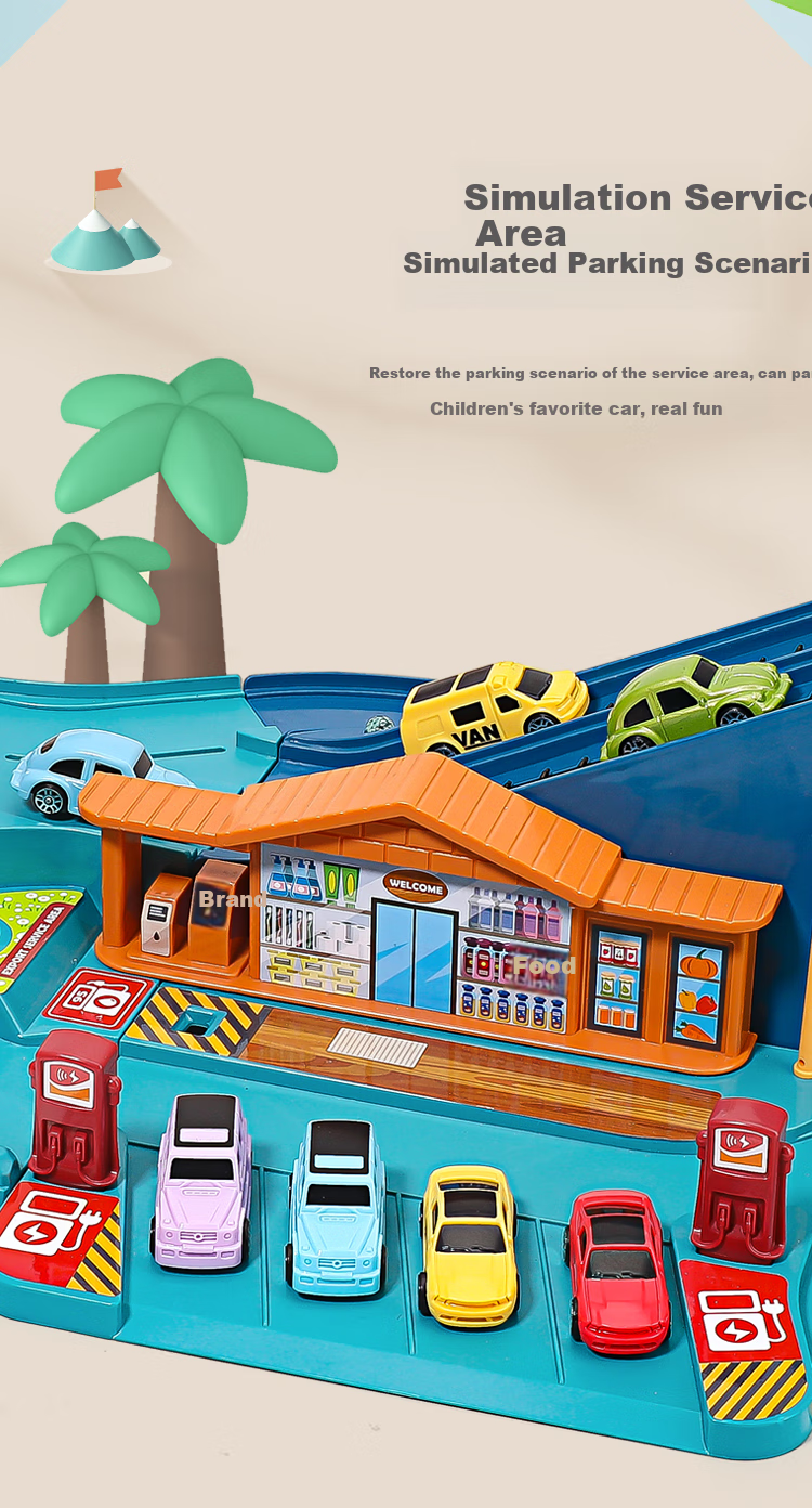 AoZhiJia Children's Toy, Track Car Set for Boys Aged 3-6, Adventure Racing Game, Parking Lot, Birthday Gift 10