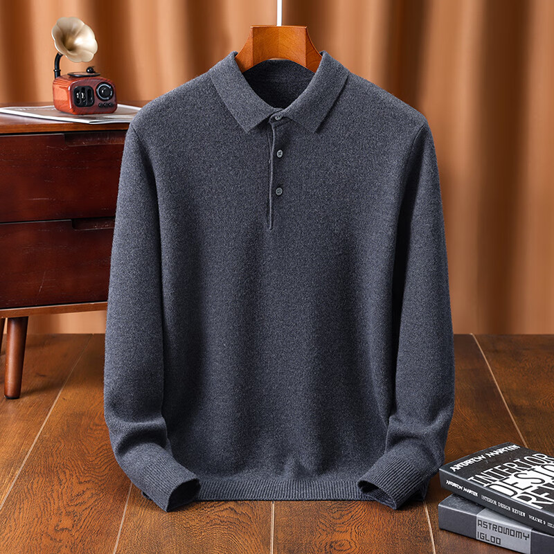 Antonio 600g Heavyweight Thickened 100% Wool Sweater Business Casual Men's Polo Shirt Autumn Winter Thick Knitwear