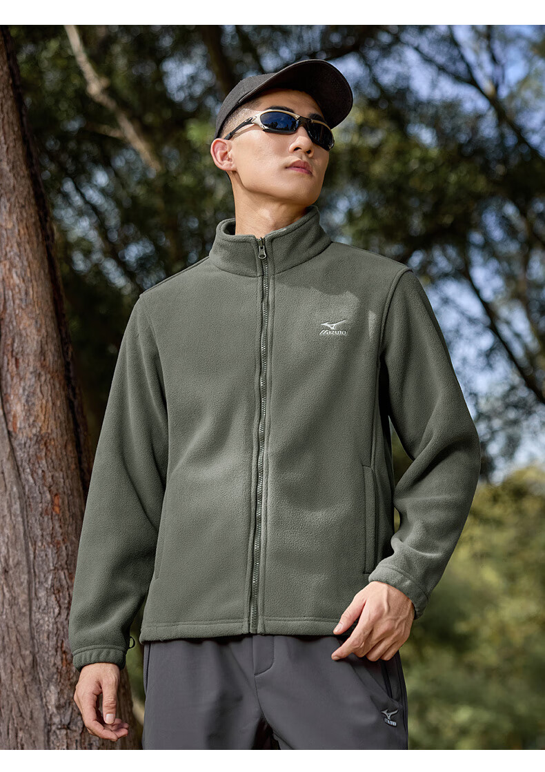 MIZUNO Men's Outdoor 3-in-1 Windproof Fleece Lined Jacket Hiking Sportswear Navy Blue 2XL 4