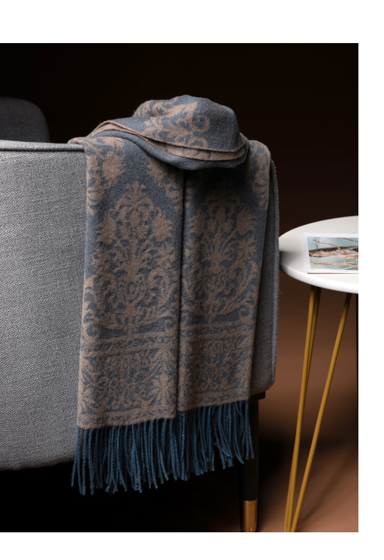 Hengyuanxiang 100% Pure Wool Shawl Women's Autumn Winter Scarf Mom's Birthday New Year Gift Qi Ji Red 7