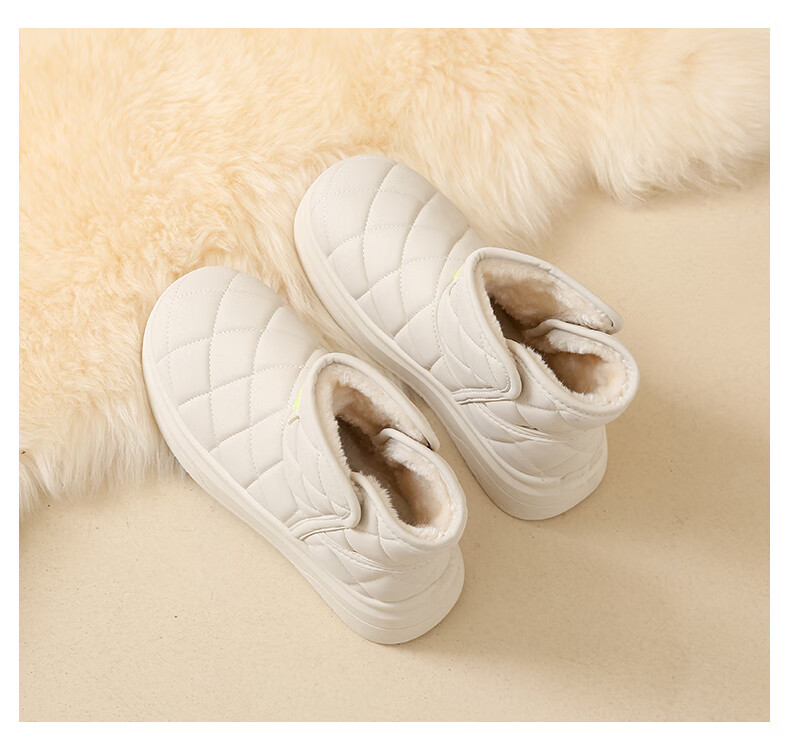 CARTELO Women's Winter Snow Boots Fleece-Lined Martin Boots Warm Cotton Casual Shoes 1653 Beige Size 38 5