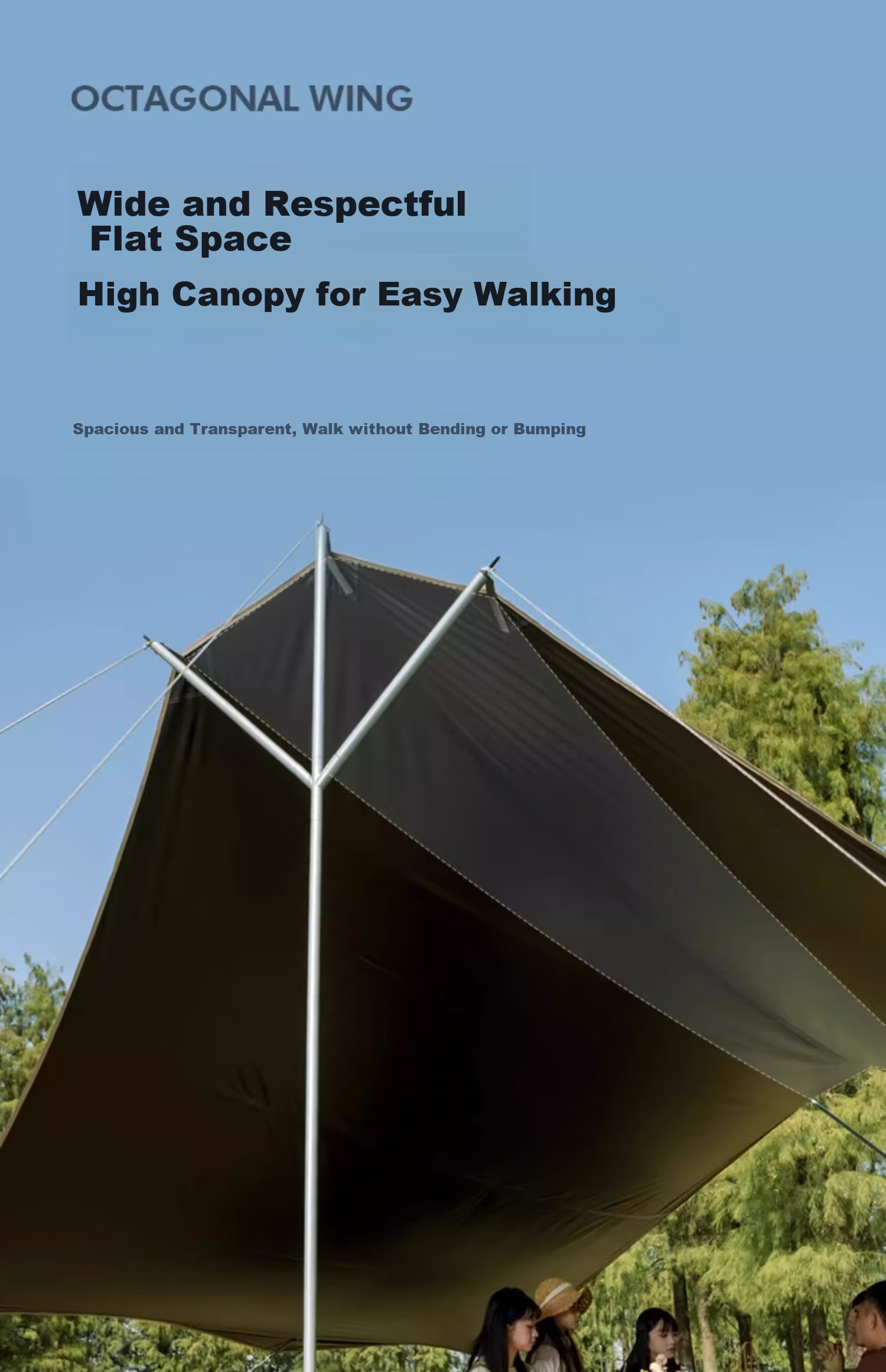 CAMEL Outdoor Refined Camping Full-Black Tarp Tent, Wilderness Camping Sun Protection Equipment, Sand Gold 14