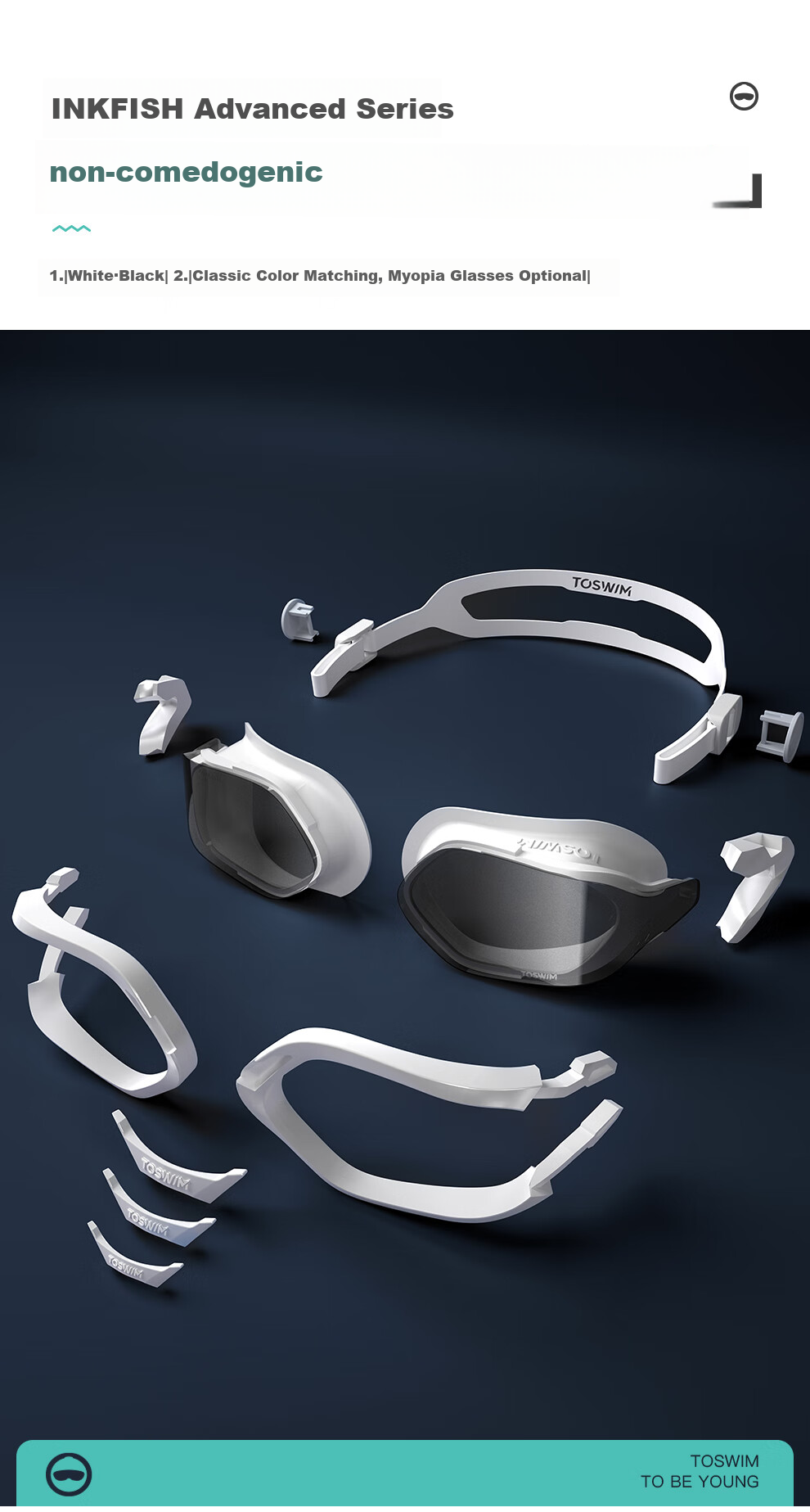 TOSWIM Myopia Swimming Goggles for Men And Women, High Definition Anti-Fog, Left And Right Prescription Available, Swimming Goggles with Single Lens, Silver Coated Film, -6.00 Diopters 2