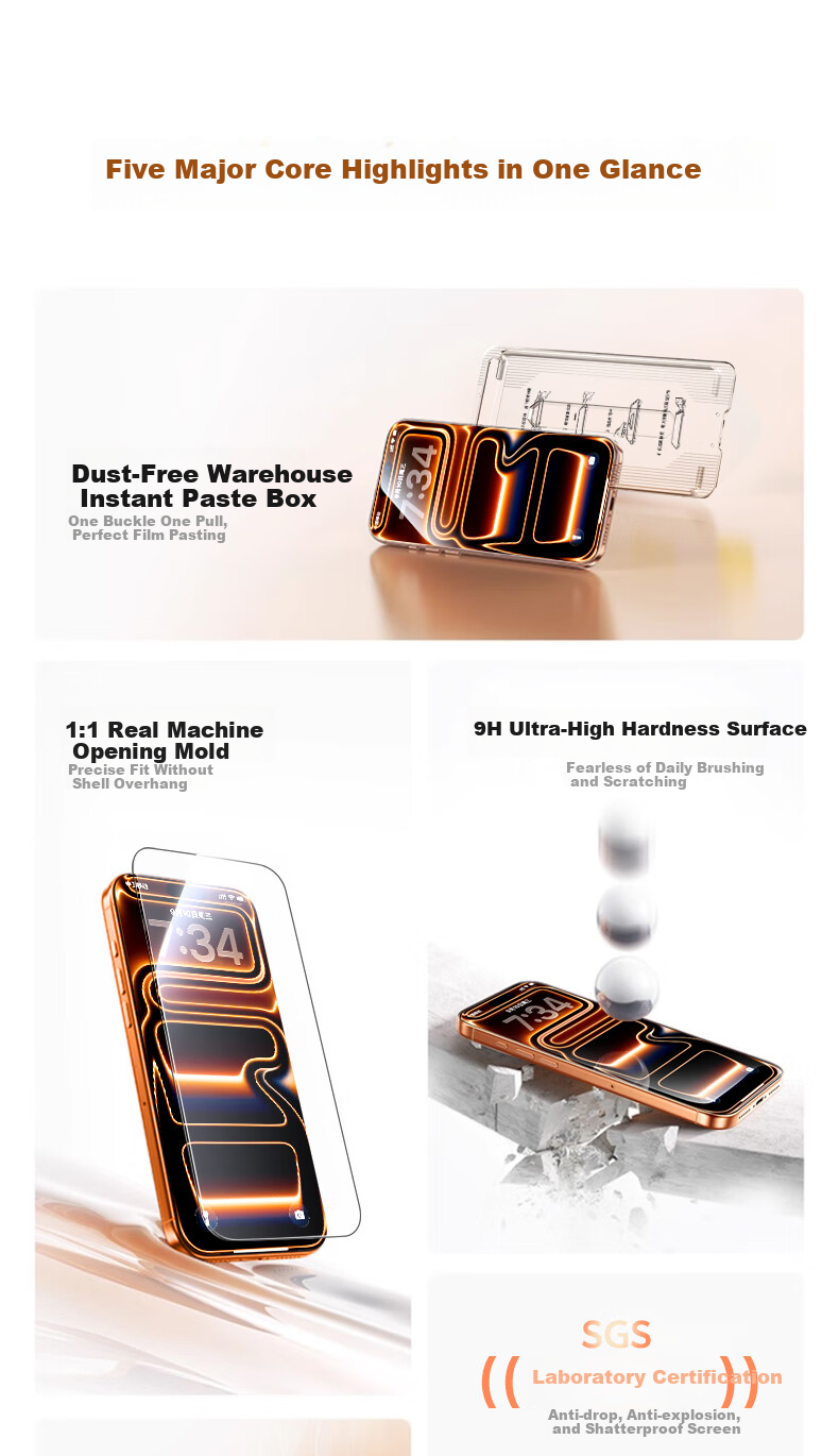 DIVI [Over 200,000 Sold | Three-Pack] Tempered Glass Screen Protector for Apple IPhone 17 Pro Max, Anti-Drop, Anti-Fingerprint, Ultra-Thin, Full Coverage, Anti-Glare 6