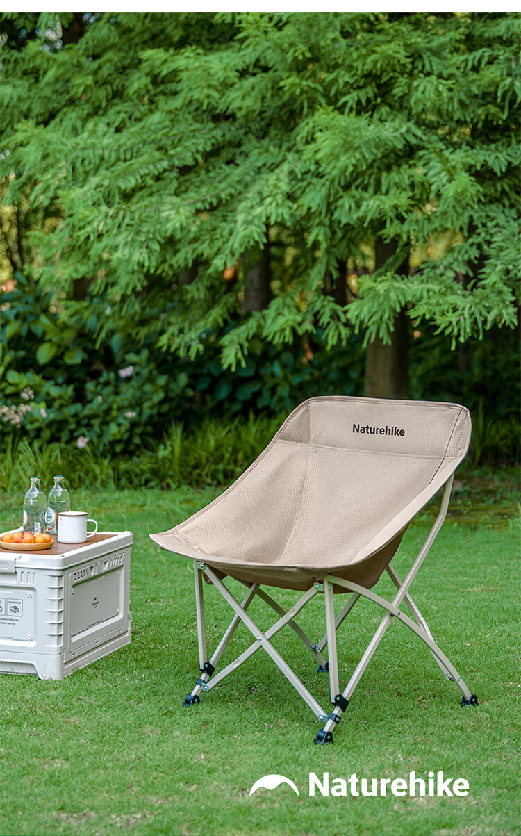 Naturehike Moon Chair Outdoor Camping Folding Chair Fishing Sketching Large Comfortable Portable All-Terrain Chair Black 9