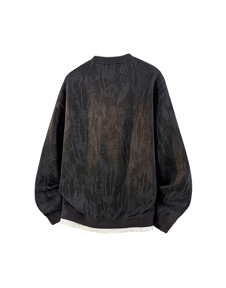 :CHOCOOLATE IT Fake Two-Piece Tie-Dye Hoodie Men Spring Autumn New American Streetwear Casual Long Sleeve T-Shirt Blue L 4
