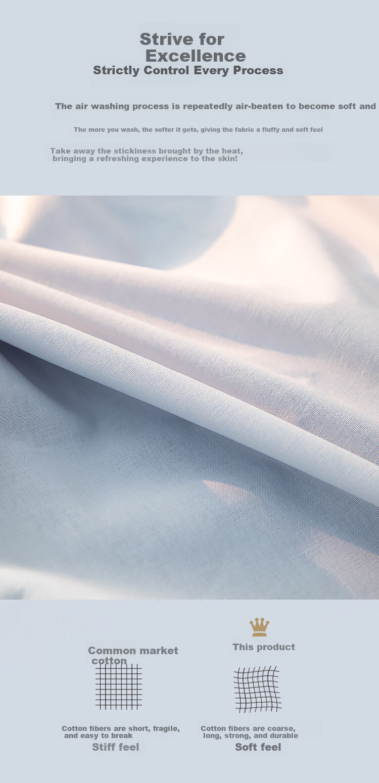 One's Member (Yi De Ceng) Pure Cotton Linen-Like Fitted Sheet, Sunlight Gray, for 1.8m Bed, 180*200+30cm 8