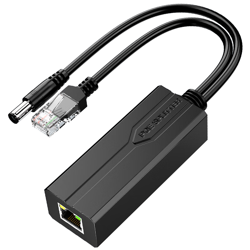 NVV 100Mbps PoE Splitter Isolated Power Module 1-to-2 48V to 12V 1.2A Fully Compatible for Surveillance Switch Network Camera Adapter