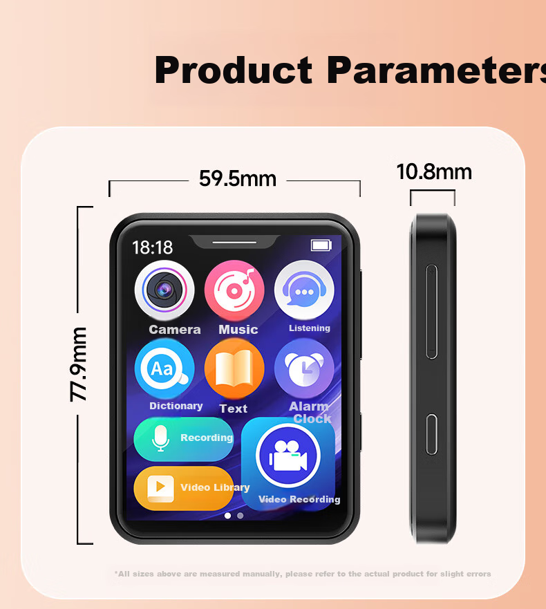 Aigo MP3/MP4 Player, Music Portable Player, English-Chinese Dictionary, 2.8-Inch E-Book Reader, Sports Camera with 806-64GB Storage 11