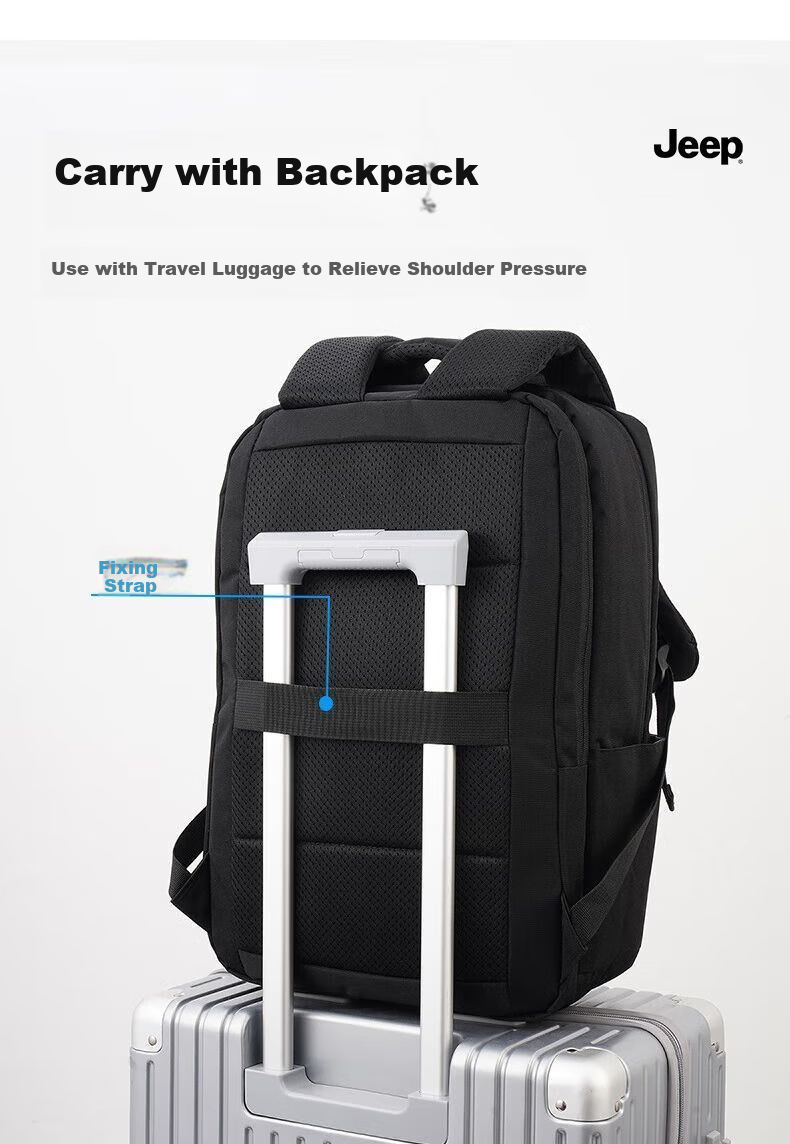 JEEP Backpack for Men And Women, Laptop Bag 16.1 Inch, Business Commute Large Capacity Travel Backpack 10