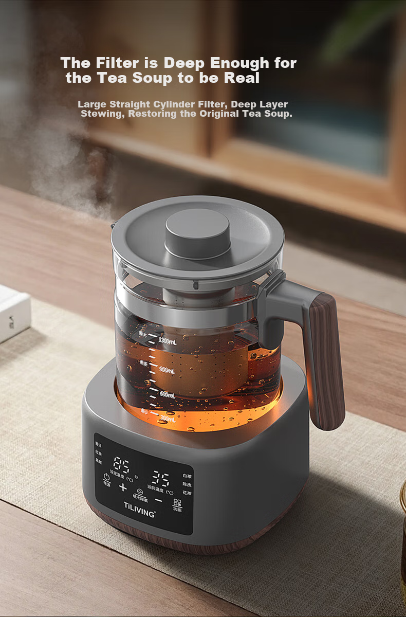 TILIVING (Titanium Living) Pure Titanium Tea Brewing Pot, Office Tea Maker, Home Constant Temperature Kettle, Electric Kettle, Tea Steamer, Tea Infuser 5