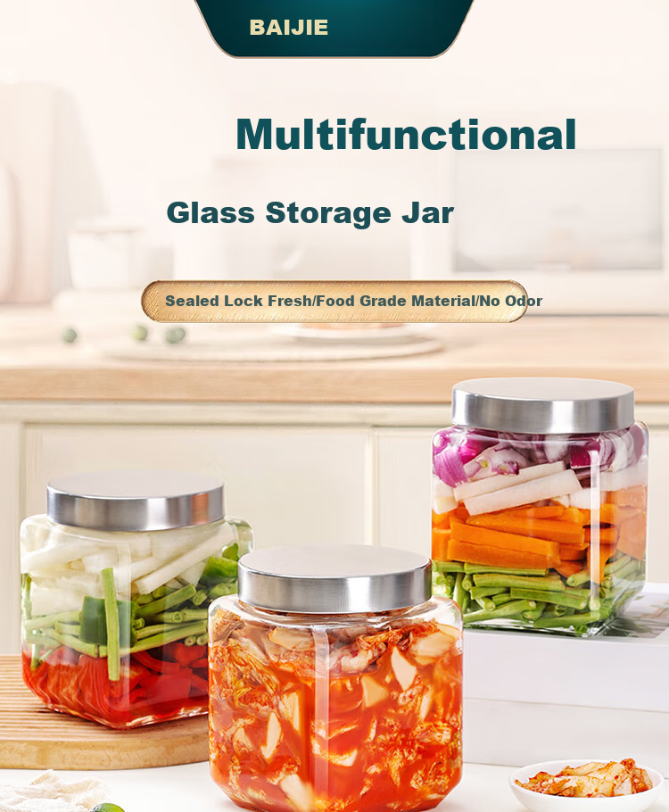 Baijie Sealed Jars for Jam, Honey, Bird's Nest, Liquor Infusion, Pickles, And Kimchi, Set of 6 1