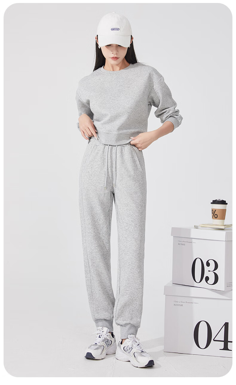 MJ STYLE Women's Fleece-Lined Ribbed Cuffed Pants 2026 Winter New Thickened Warm Slim Fit Durable Casual Trousers 1