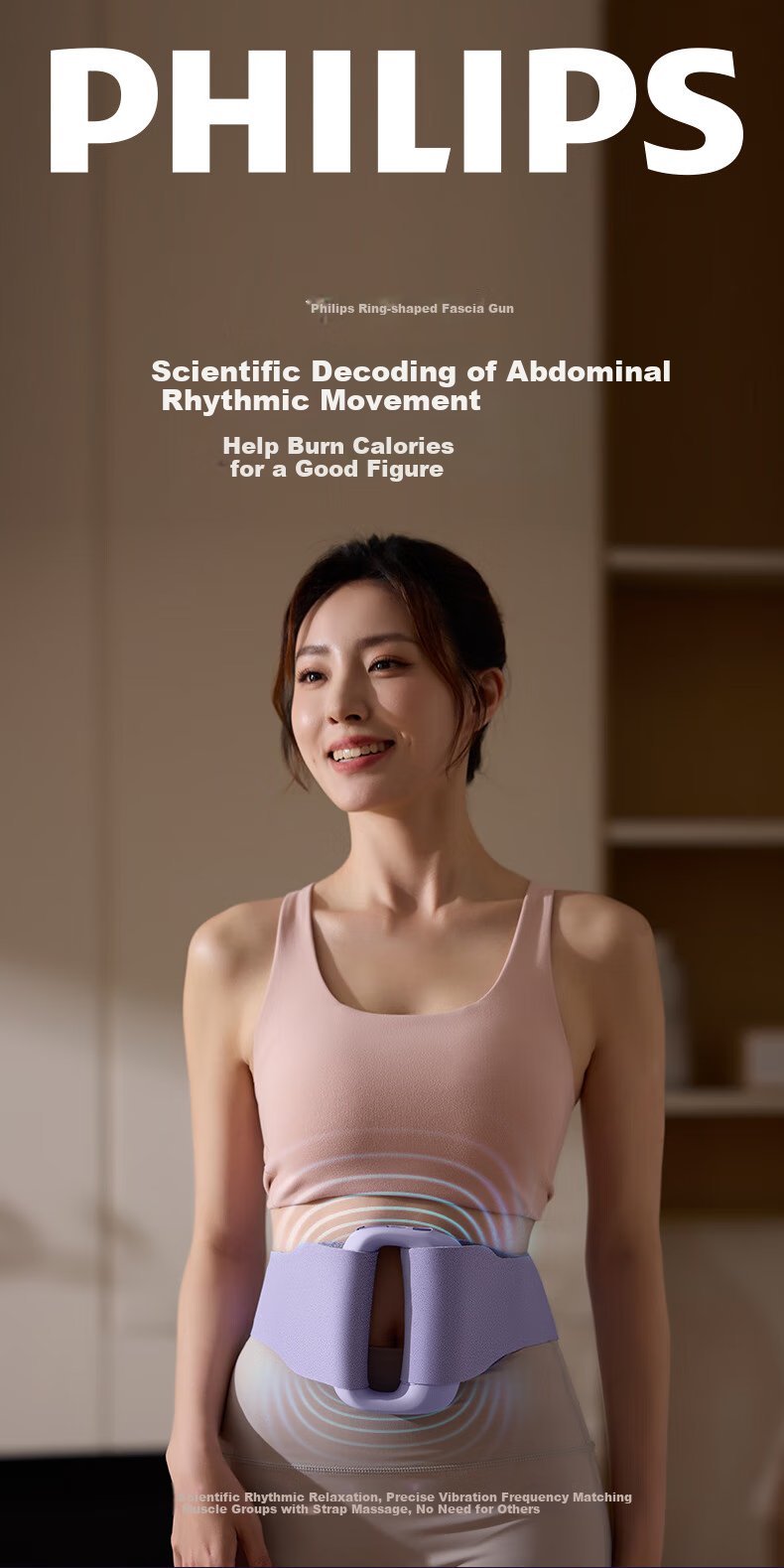 PHILIPS Fascia Ring Gun Fat-Burning Machine, Vibration Machine, Lazy Waist And Abdomen Fat-Burning Weight Loss Belly Slimming Belt, Full-Body Vibrating Massage Fitness Ab Muscle Neck Fascia Ring Massage, Gift for Men And Wome 1