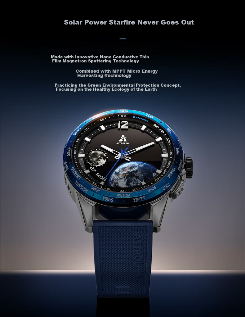 Beidou Watch Astrolink S Gold Swiss Dual-Core Hybrid Smart Sports Touchscreen HarmonyOS Wristwatch, Men's Gift 13