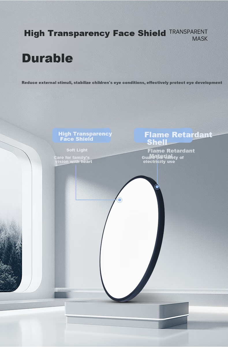 CHNT Full Spectrum Ra95 Eye Protection LED Ceiling Light for Bedroom, Ultra-Thin Study Room Balcony Hallway Light, 24W Cool White Light 17