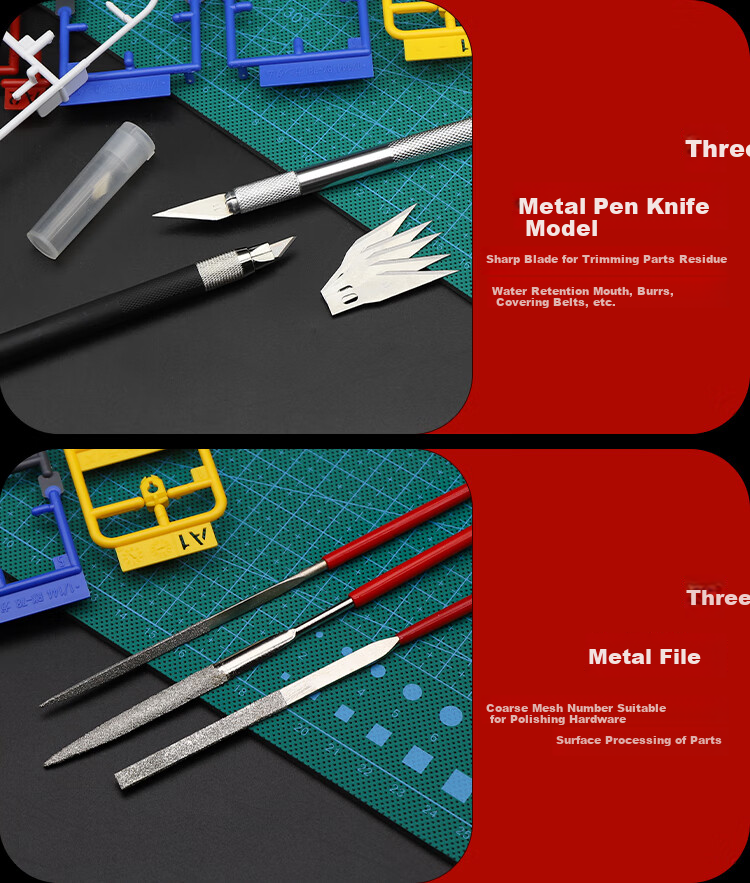 Dongbugongpin Model Gundam Tool Pliers, Water Pipe Pliers, Gundam Assembly Tool Set, Pen Knife, Single-Blade Manual Oscillating Tool 6