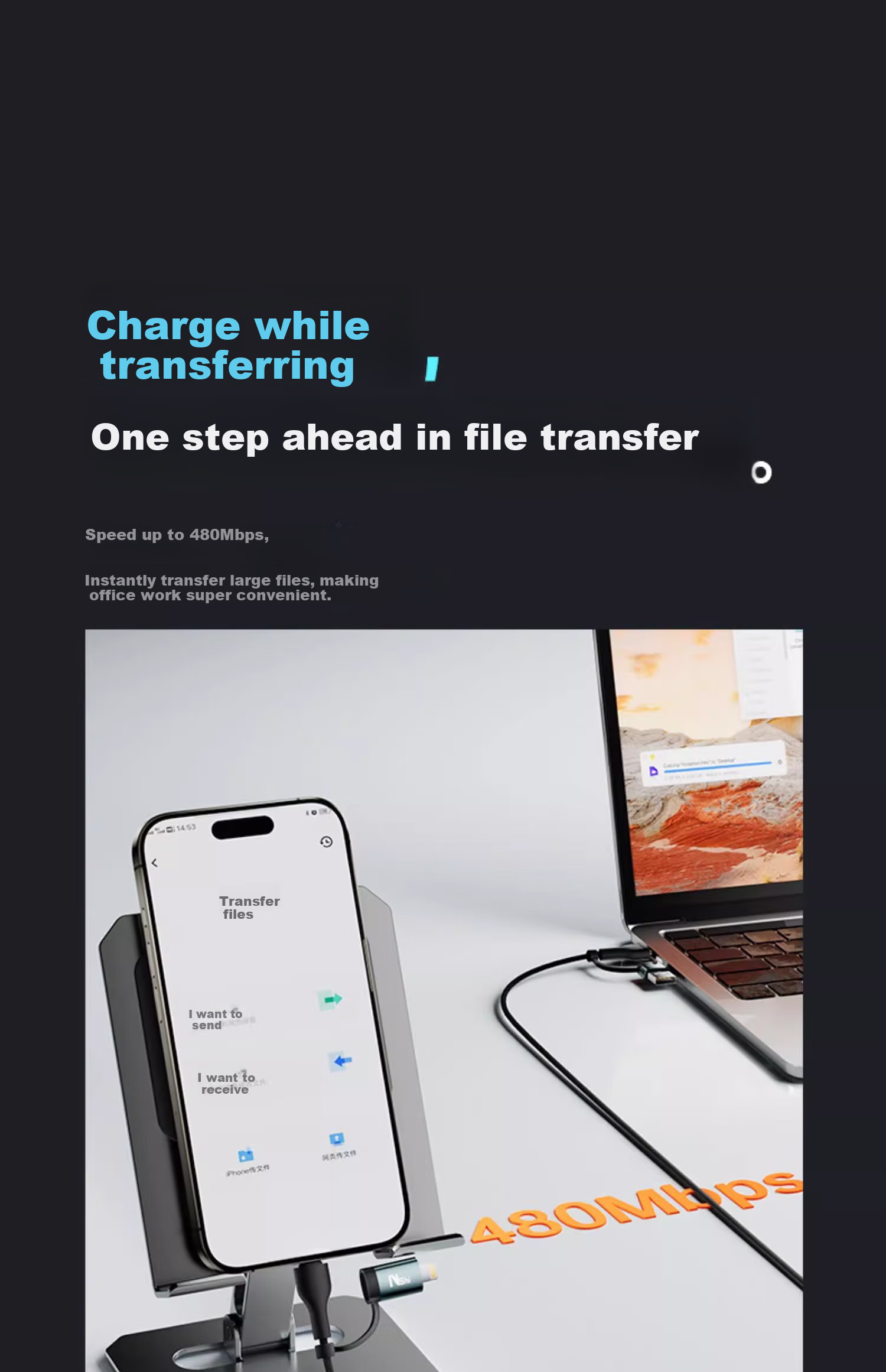 Nengshi Four-In Charging Cable, Type-C Data Cable, PD Dual-Head Fast Charging, Suitable for Apple IPhone, Huawei, Xiaomi IPad/tablet/laptop, 1.5 Meters 20