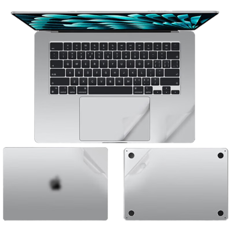 Jiasu Apple MacBook Air 15 2025/24 Model Case Film, 15.3-Inch Laptop Full Set Body Film, Frosted Transparent Outer Case Sticker, Easy to Apply